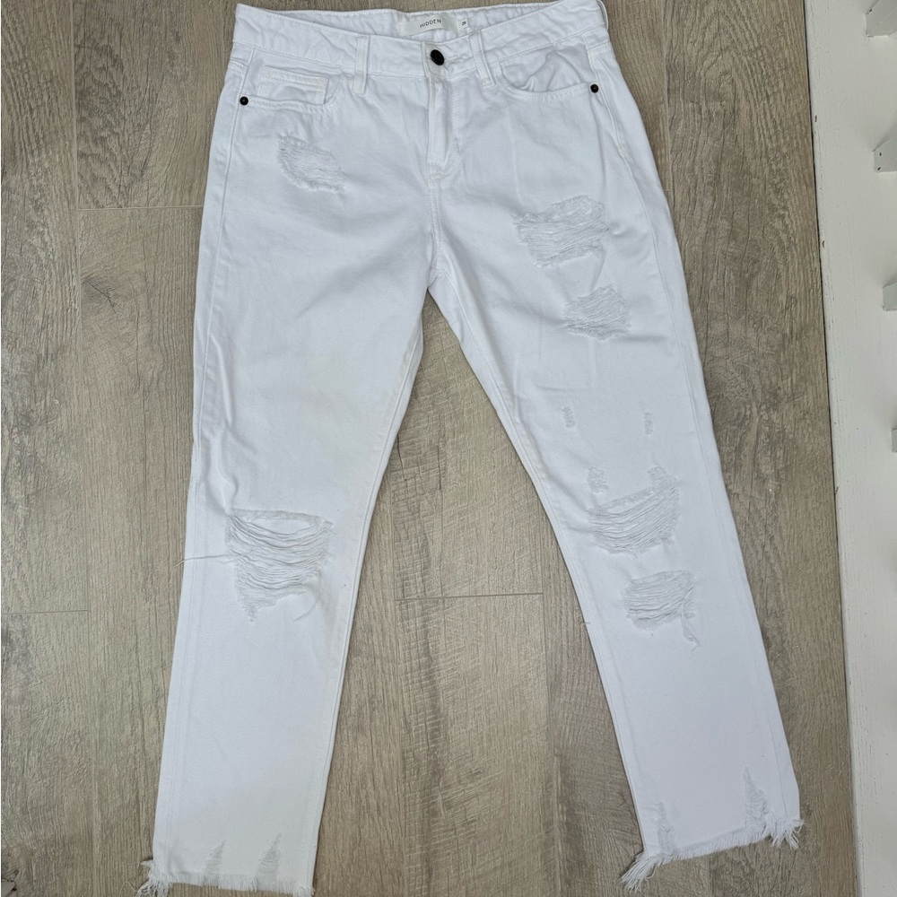 Hidden Brand Women's White Distressed Jeans
